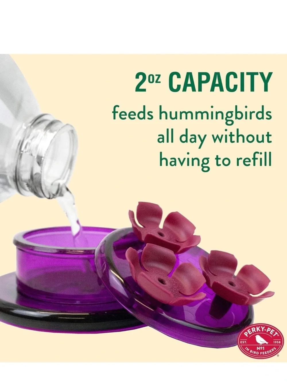 NIB | Perky-Pet | Hummingbird Plastic Handheld Nectar Bird Feeder | 3-Ports 2 oz